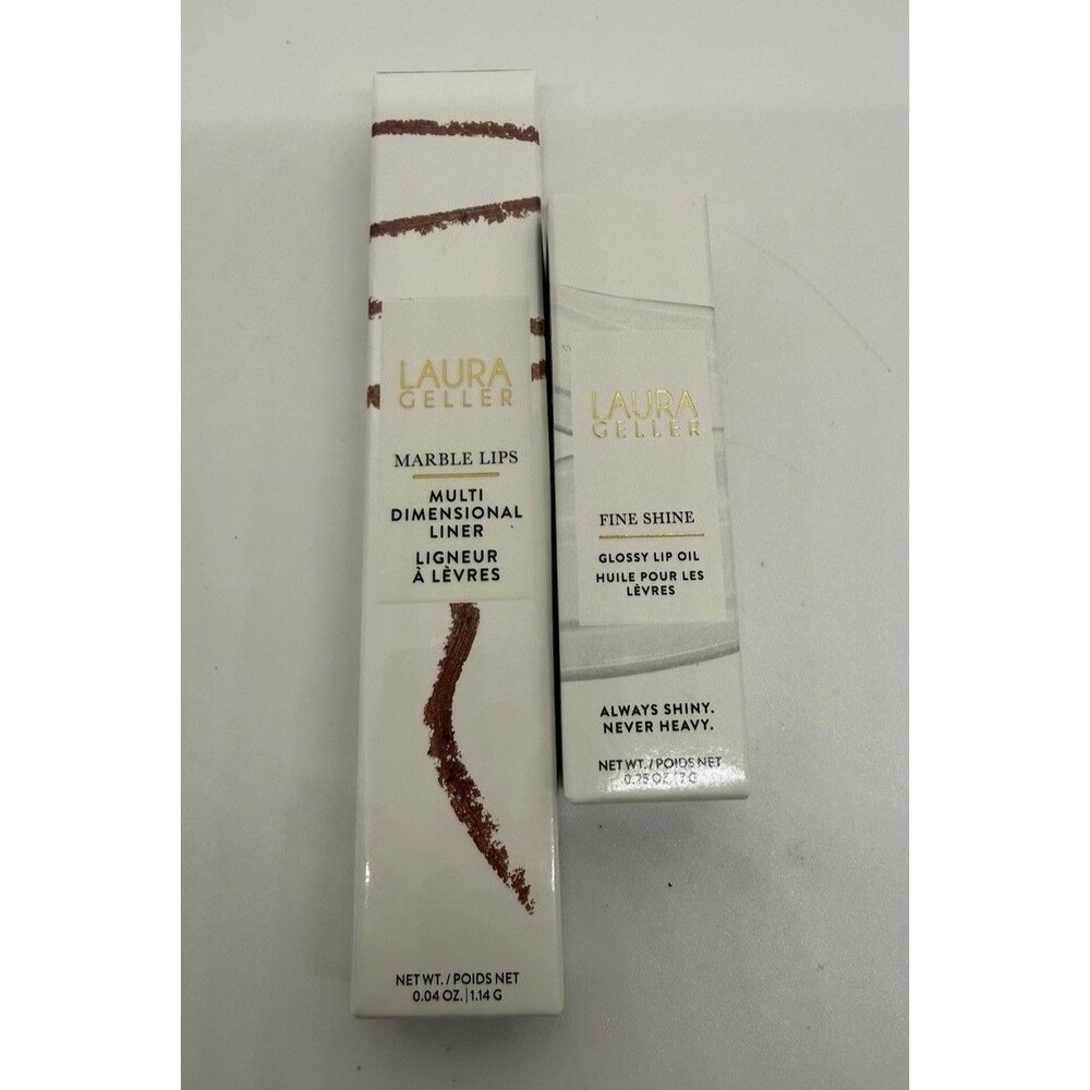 LAURA‎ GELLER Marble Lips Multi-Dimensional Liner Neutral & Gloss Lip Oil 2 Pcs